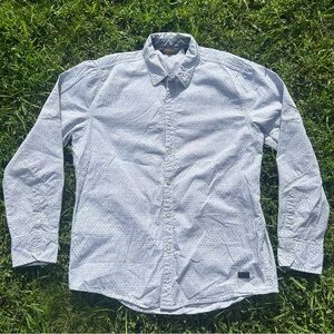 Outpost from Buckle Men’s Long Sleeve Blue Textured Button Down Shirt Size Large